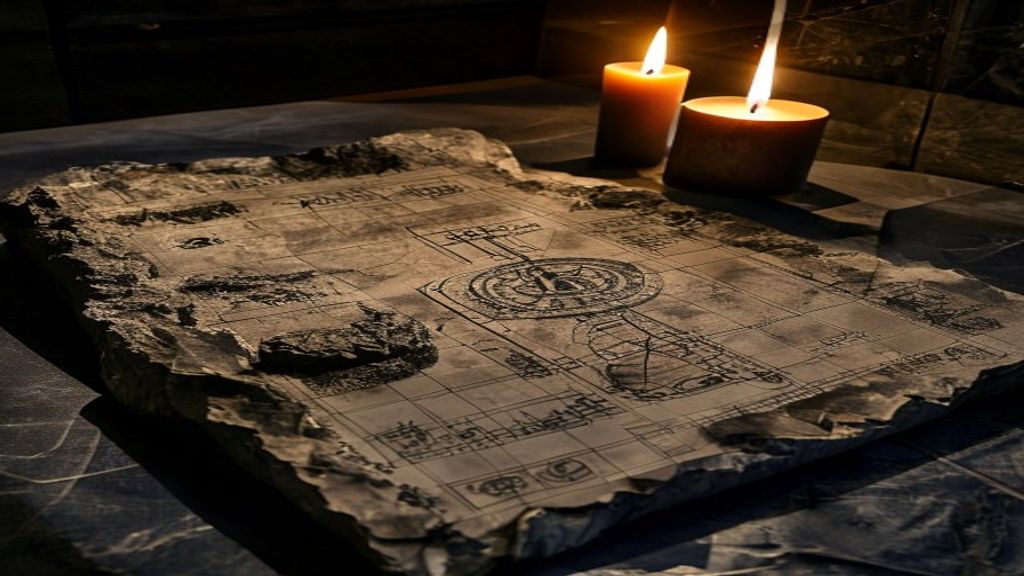Fehu and Sowilo bind rune carved into volcanic basalt stone, golden hour light, snow-covered stone altar